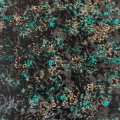 1 Yard Camouflage Leopard Crushed Stretch Velvet Fabric for Apparel Crafts Costumes & Decor 60 Inches Width Turquoise