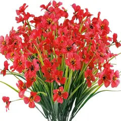 12 Bundles Artificial Flowers - Red