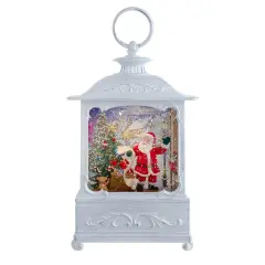 Kurt Adler 10-Inch Battery Operated Warm White LED Lighted Santa With Gifts Lantern