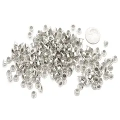200 Pieces 1/8 Inch ID Grommets Eyelets 3MM Hole Self Backing Eyelet for Bead Cores, Clothes, Leather, Canvas (Silver)