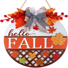 3D Hello Fall Welcome Wreath (Hello Fall Sign)