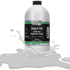 Pouring Masters Titanium White Ready to Pour Acrylic Pouring Paint - Premium 32-Ounce Pre-Mixed Fluid Acrylic Paint - Fluid Art Supplies for Canvas, Wood, Paper, Tile & Rocks