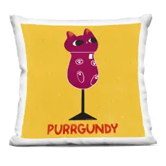 Stupell Industries Purrgundy Cat Wine Decorative Printed Pillow design by Carrie Cantwell, 18 x 7 x 18