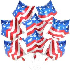 4th of July Star Shaped American Flag Celebration Party Balloons, 18 Inches Patriotic Party Foil Balloon For Independence Day, Veterans Day, Memorial Day, US Election Holiday Event Decorations