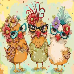 Paint by Numbers Kit for Adults Beginner, Adult Chicken Paint by Number Kits on Canvas, DIY Chicken Acrylic Watercolor Oil Paint by Number for Adults for Home Decor Gift 16x16 Inch