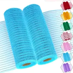 Blue Deco Mesh Ribbon, Decorative Mesh Roll