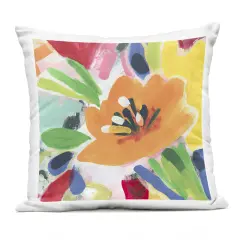 Stupell Industries Vivid Orange Flower Impressions Outdoor Printed Pillow design by June Erica Vess, 18 x 7 x 18