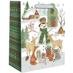 Pack/6: Holiday Woodland Gift Bag - 6 x 3 x 7-1/2"