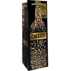 Pack/6: Party Popper Wine Bag - 4-1/2 x 4-1/2 x 14"