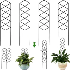 Stackable Metal Trellis for Potted Plants - 4 Packs