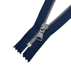 5MM Closed Bottom Zipper Navy Tape Nickel Teeth 7 to 20 Inche