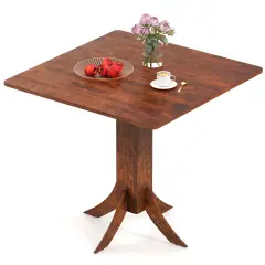 Walnut Round Dining Table, Rubber Wood Pedestal Base and MDF Top