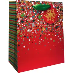 Pack/6: Christmas Party Red Gift Bag - 8 x 4 x 10"