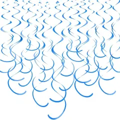 Blue Hanging Swirl Decorations Plastic Streamers Foil Swirls