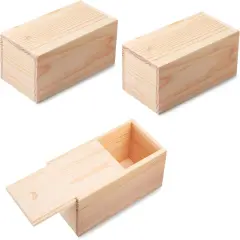 3 Pieces 7.87 x 3.94 x 3.15 Inch Unfinished Wood Box