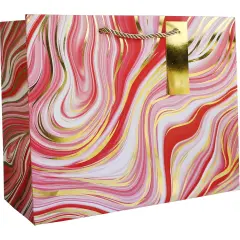 Pack/6: Marbleized Red Gift Bag