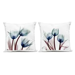 Stupell Industries Vibrant Blue Tulips 2pc Outdoor Printed Pillow Set design by Albert Koetsier, 18 x 7 x 18