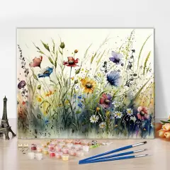 Paint by Numbers Wildflower DIY Adults' Paint-by-Number Kits on Canvas, 16 x 20 Inch