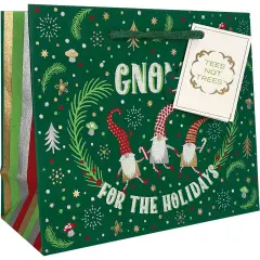 Pack/6: Gnome for Christmas Gift Bag - 10 x 4 x 8"