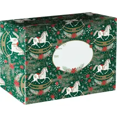 Pack/6: Rocking Horse Noel Theme Mailing Box - 12 x 6 x 9"