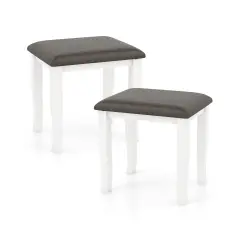 Set of 2 Vanity Stool Set, Cushioned, Solid Wood Frame, Stylish and Versatile Design