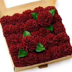 Artificial Wedding Dahlia Flowers 25 pcs Fake Roses Bouquets