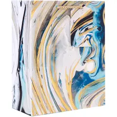 Pack/6: Marbleized Magic Gift Bag - 6 x 3 x 7-1/2"