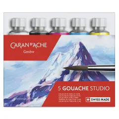 Caran d'Ache Gouache - Set of 5, Assorted Colors,10 ml Tubes