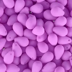 John Bead 114pcs 6x9mm Czech Glass White Alabaster Velvet Drop Bead Strands Soft Magenta