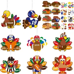 123pcs Turkey Hanging Ornaments Arts Crafts Kit with String