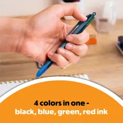 BIC 4-Color Smooth Retractable Ballpoint Pens, Medium Point (1.0mm), 12-Count Pack, Colored Pens with Long-Lasting Ink