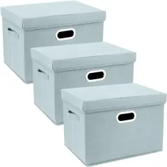 Large Collapsible Storage Bins with Lids, Organization Bins for Closet Storage