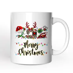 Sewing Buffalo Plaid Christmas Mug, Clothing Stylist Gift
