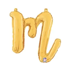 Betallic&reg; 14 inch Script Letter M Gold Air Fill Only
