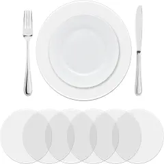 50 Pieces Clear Plastic Placemats Transparent Disposable Round Table Mats
