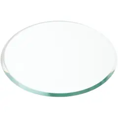 Plymor 4" Round, 3mm Thick Beveled Clear Glass Circle