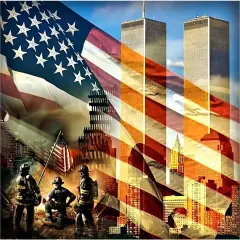 DIY 5D Diamond Painting Kits for Adults, Diamond Painting Full Drill Crystal Rhinestone Embroidery Craft Kits for Home Wall Decor Gifts 11.8x15.7inch(USA Flag and Firefighters Tribute)