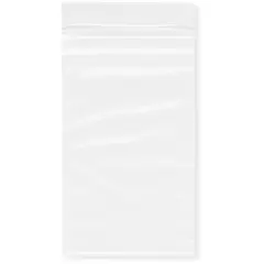Plymor 3" x 5", White 2 Mil Zipper Reclosable Plastic Bags