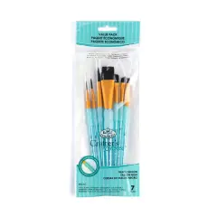 RCC 417 | Crafter's Choice&trade; 7pc Black Taklon Variety Brush Set