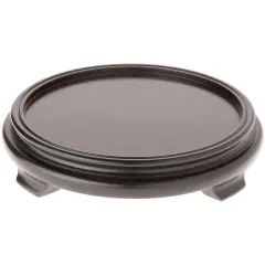 Plymor Black Round Wood Veneer Footed Display Base, 9.875" W x 9.875" D x 2" H (8" Display Diameter)