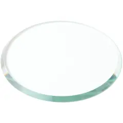 Plymor 2.5" Round, 3mm Thick Beveled Clear Glass Circle
