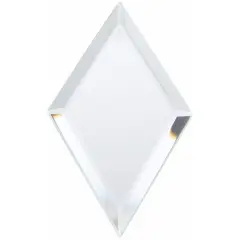 Plymor 2" x 4" Diamond-Shaped, 3mm Thick Beveled Glass Mirror