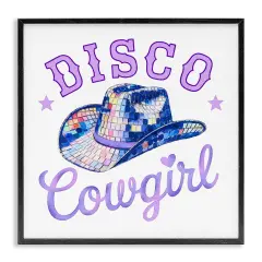 Stupell Industries Purple Disco Cowgirl Hat Framed Giclee Design by Amanda Greenwood