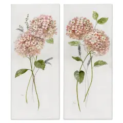 Stupell Industries Pink Hydrangea Sprigs 2pc Canvas Set Design by Nan