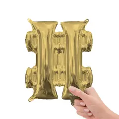 Anagram&reg; 16 Inch Symbol Hashtag White Gold Air Fill Only