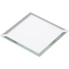 Plymor 2.5" Square, 3mm Thick Beveled Glass Mirror