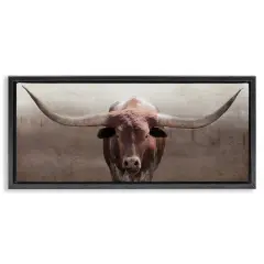 Stupell Industries Rustic Western Longhorn Floating Frame Design by Carol Robinson