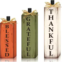 Thankful Blessed Grateful Tabletop Signs