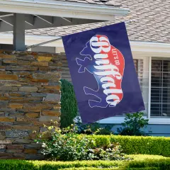 Northlight Blue and Red Buffalo Outdoor House Flag 40" x 28"