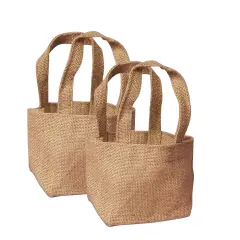 Natural Jute Handle Bag 4" x 4" x 4" Compact